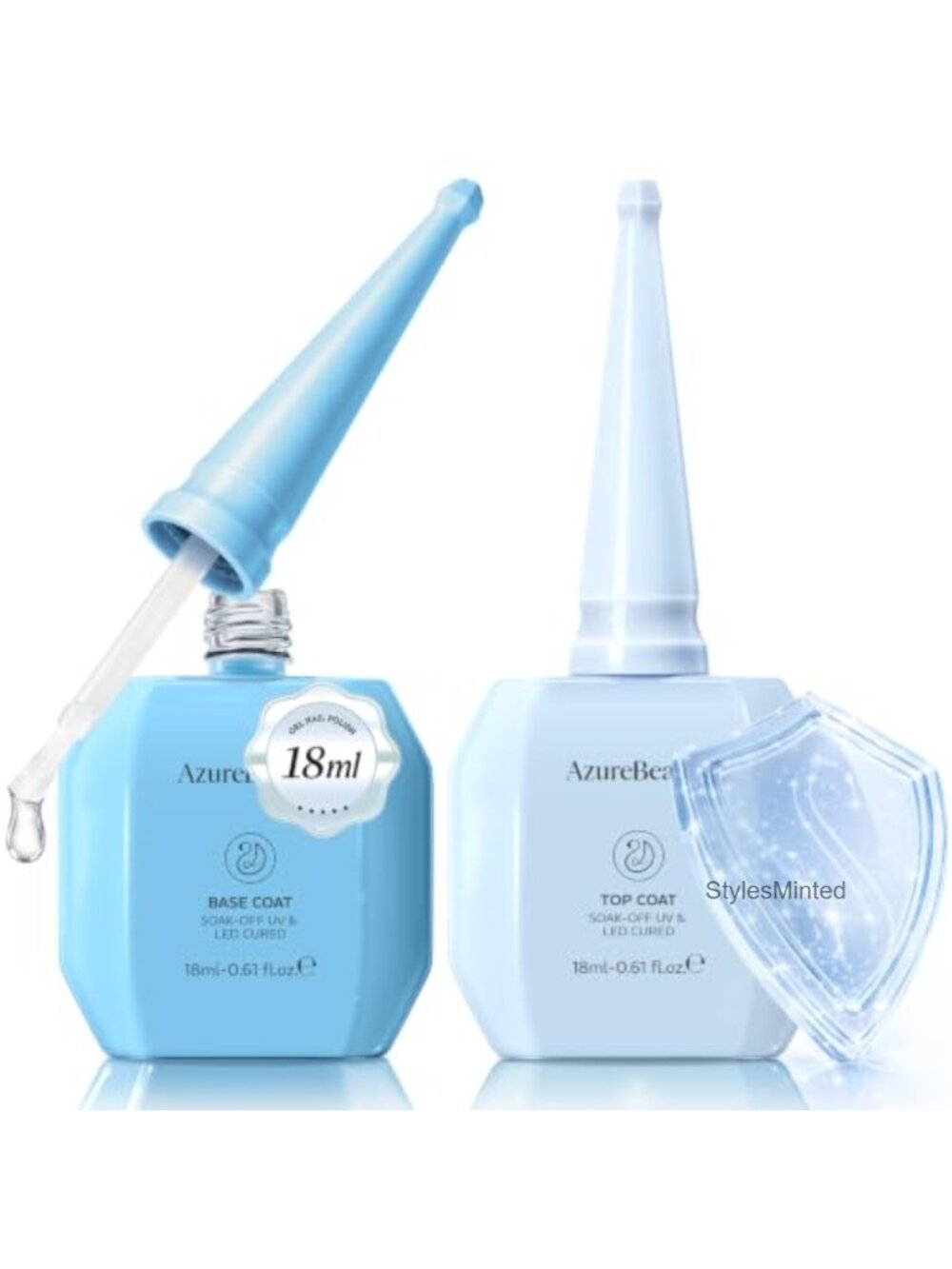 Gel Base and Top Coat Set 18ml No Wipe UV LED Salon Manicure